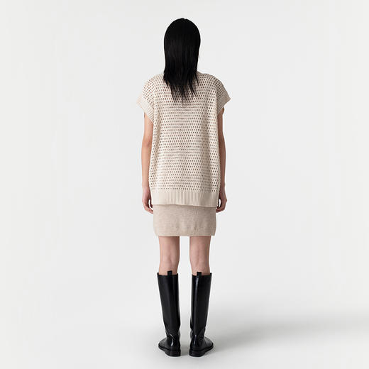 322工房清新透视纯棉带子纱镂空网眼马甲2023春夏款叠搭背心B015 商品图3