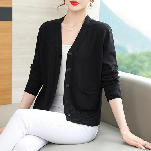 早春开衫针织外套女薄款春装，新款小个子配裙子V领毛衣披肩CC-3161 商品图2