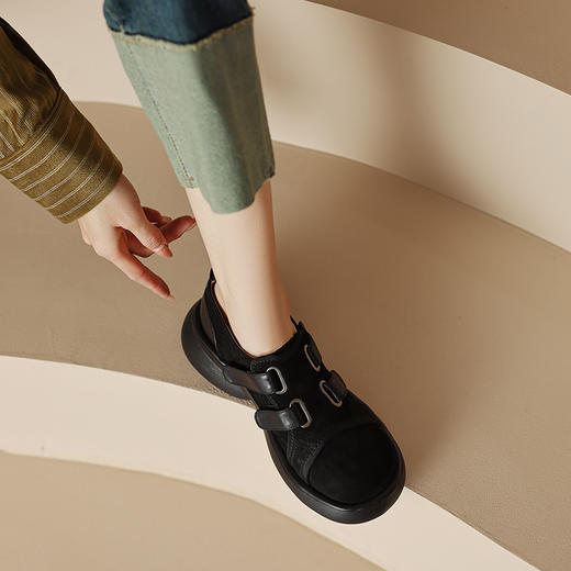 时尚百搭，头层牛巴戈+牛皮厚底单鞋MDY-C235-15 商品图10