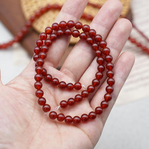 红玛瑙珠料半成品意卡米诺手串念珠单颗珠子料散珠 商品图7