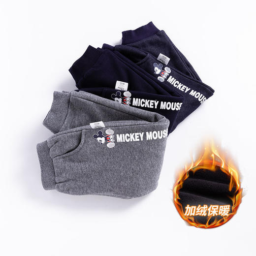 迪士尼童装男童秋装长裤新款加绒儿童休闲裤中小童运动裤子213K1192 商品图3