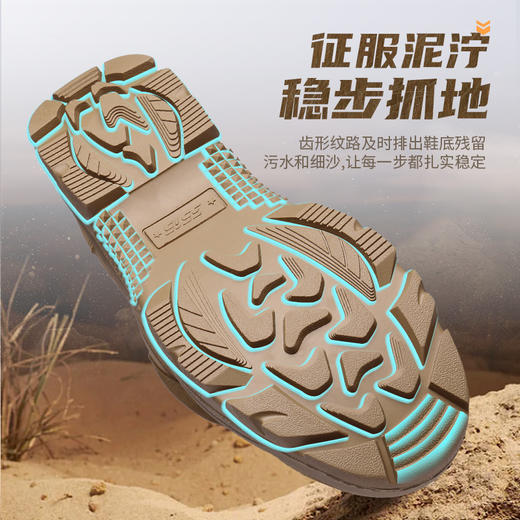 强人3515男靴作战训靴户外高帮沙漠靴越野训练靴战术靴防刺穿 商品图6