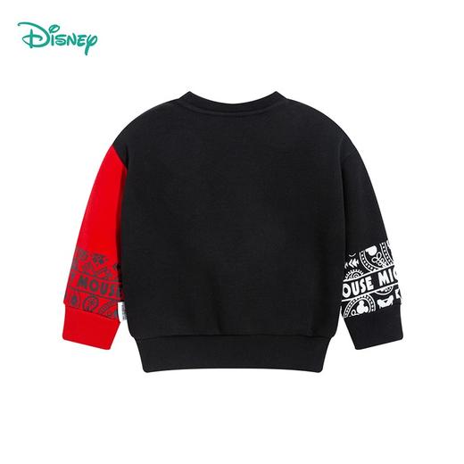 迪士尼童装男童抓绒卫衣潮酷撞色百搭儿童圆领卫衣中大童上衣 商品图5