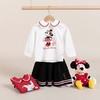 迪士尼童装女童套装学院风春装儿童新款百褶裙长袖T恤中小童衣服221T1348 商品缩略图4