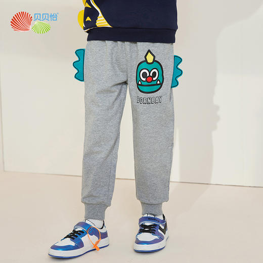 贝贝怡秋季新款儿童裤子男童休闲运动裤男孩卡通长裤外穿秋装 商品图2