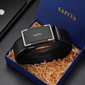 Safiya/索菲娅 头层牛皮2023新款男士自动扣皮带时尚休闲裤腰带SF506017Y