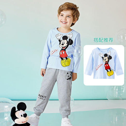 迪士尼童装 男童长裤春秋运动裤儿童裤子休闲裤中大童束脚裤211K1115 商品图1
