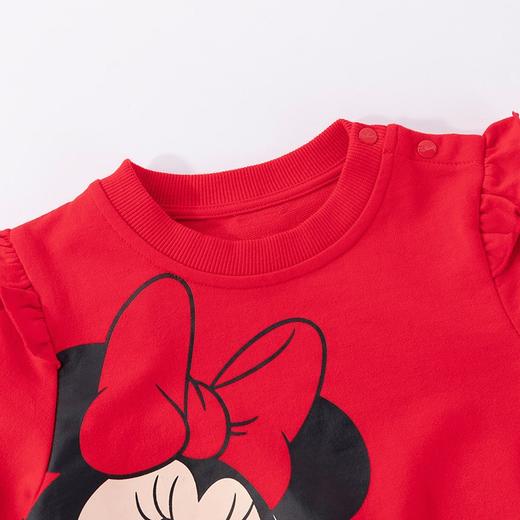 迪士尼(Disney)童装 女童套装可爱米妮小飞袖上衣牛仔裤2件套211T1211 商品图6