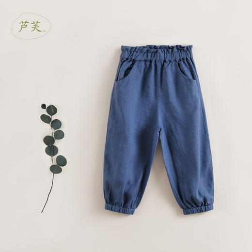 【马克珍妮 芦芙】夏装新款 女童100%天然亚麻灯笼裤230230 商品图3