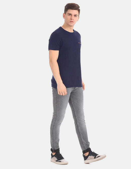 织带口袋 珠地网眼棉微弹圆领短袖T恤 T-1190 商品图4