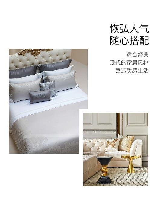 【6F】ROYALCOVER/罗卡芙100支长绒棉贡缎提花四件套 永恒之约（灰） 商品图2