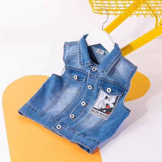 迪士尼童装男童牛仔背心外穿春秋新款男生马甲韩版帅气马夹翻领211S1461 商品图4