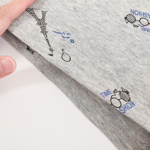 洁丽雅4条装男士内裤中腰纯棉印花平角青年运动休闲裤头裤衩男 商品图6