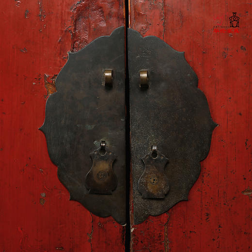 红漆描金大柜衣柜书房书柜茶室储物柜明清古典家具收藏民宿影视 商品图2