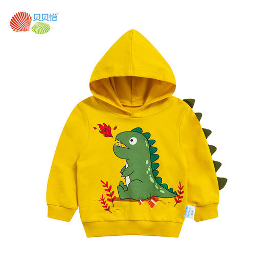 贝贝怡秋季新品男童儿童休闲连帽套头卫衣小恐龙卡通时尚上衣223S3104 商品图5