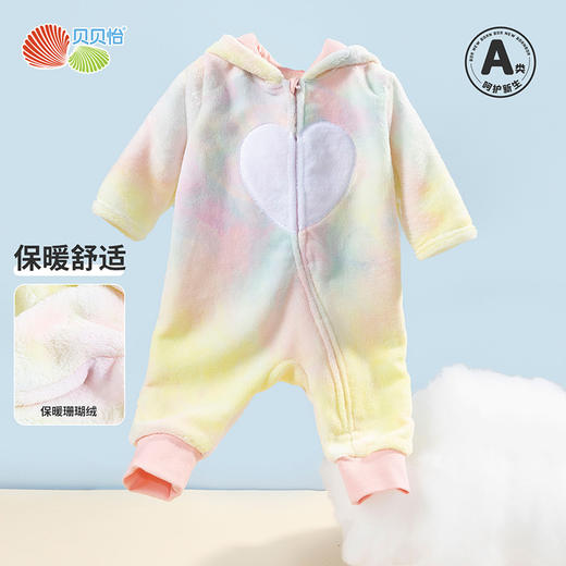 贝贝怡儿童连体睡衣女宝宝珊瑚绒秋冬款女童加厚保暖可爱爬服哈衣FB223L003 商品图2