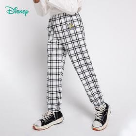 迪士尼童装女童格子裤春秋新款中小童韩版休闲宽松薄款长裤221K1256