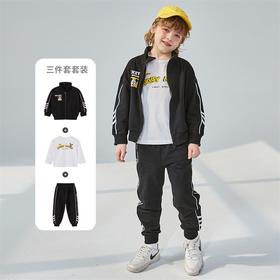 迪士尼童装男童套装三件套新款帅气男孩洋气运动装春秋儿童221T1346