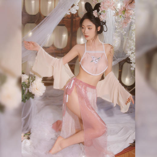 【百合仙子】新年 抹胸 美背 萌萌 麋鹿装 圣诞 情趣内衣 性感 套装 型号：6749 商品图5