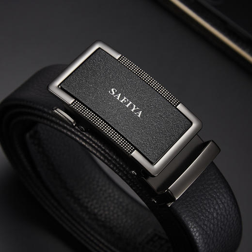 Safiya/索菲娅 头层牛皮2023新款男士自动扣皮带时尚休闲裤腰带SF506017Y 商品图3