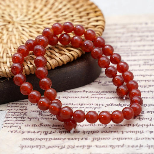 红玛瑙珠料半成品意卡米诺手串念珠单颗珠子料散珠 商品图0