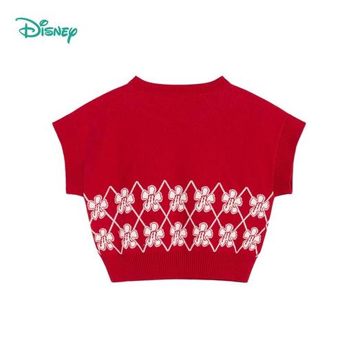 迪士尼童装 宝宝马甲女童小童背心儿童春秋卡通保暖针织毛衣新年221S1677 商品图4