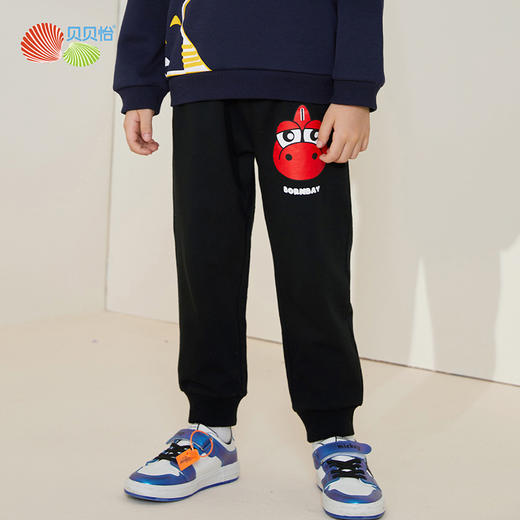 贝贝怡秋季新款儿童裤子男童休闲运动裤男孩卡通长裤外穿秋装 商品图1