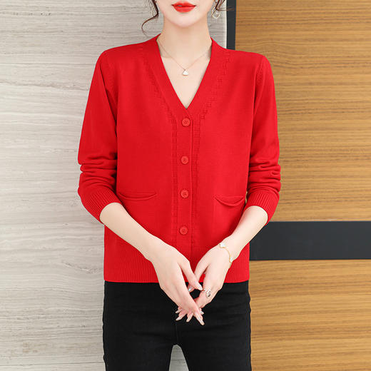 早春开衫针织外套女薄款春装，新款小个子配裙子V领毛衣披肩CC-3161 商品图3