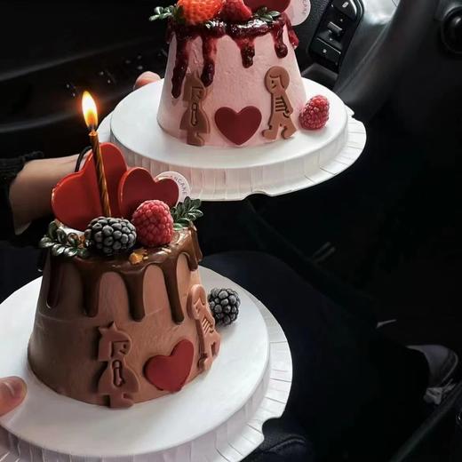 黑巢-黑巢- 巧克力淋面爱心生日蛋糕 商品图0