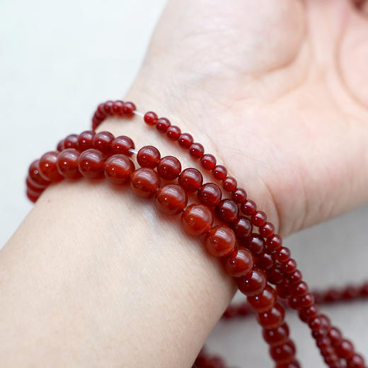 红玛瑙珠料半成品意卡米诺手串念珠单颗珠子料散珠 商品图1