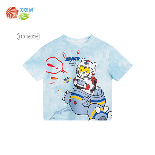 贝贝怡儿童T恤短袖男童装夏季2022新品卡通印花柔软透气外出衣服 商品图0