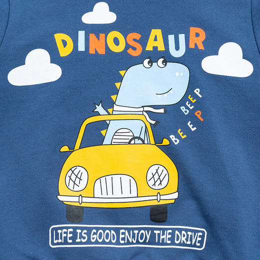 贝贝怡秋季新品男童儿童休闲连帽套头卫衣小恐龙卡通时尚上衣223S3104 商品图8