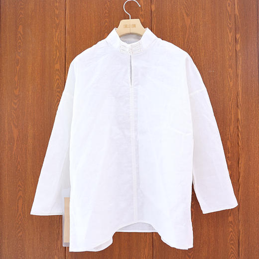 【抖音专属】立领衬衣（22810120B112山矾）衬衫 商品图0