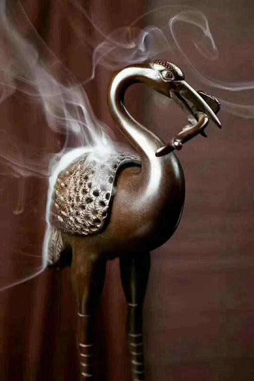 衔芝瑞鹤香炉一对（送鹅梨帐中香一盒） 商品图2