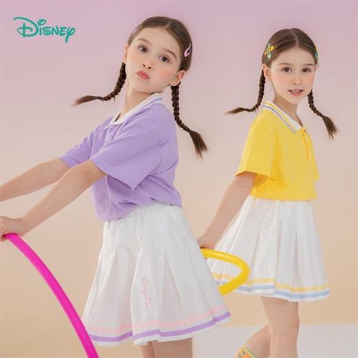 迪士尼童装 女童百褶裙套装夏季女孩学院风短袖T恤裙子运动洋气潮222T1361 商品图1