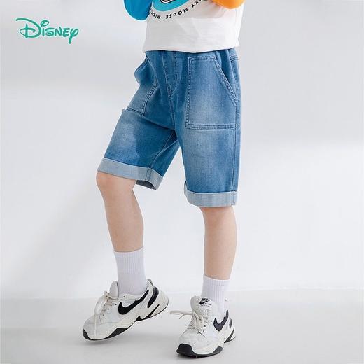 迪士尼童装 男童牛仔短裤夏新款外穿男孩中裤宽松薄款裤子潮 商品图1