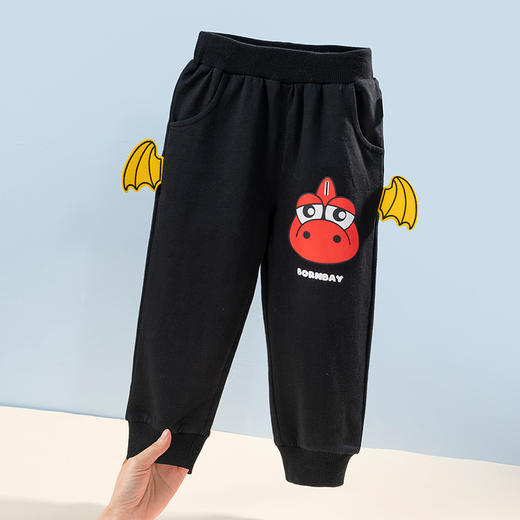 贝贝怡秋季新款儿童裤子男童休闲运动裤男孩卡通长裤外穿秋装 商品图7