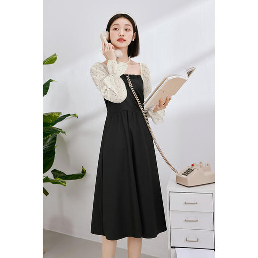 【严选】诗凡黎假两件拼接撞色连衣裙7E3190601 商品图4