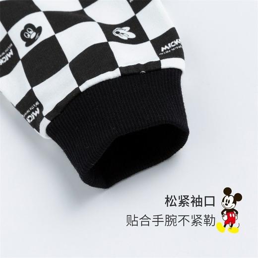 迪士尼童装男童卫衣春秋新款儿童套头卫衣格子撞色时尚外衣221S1710 商品图7