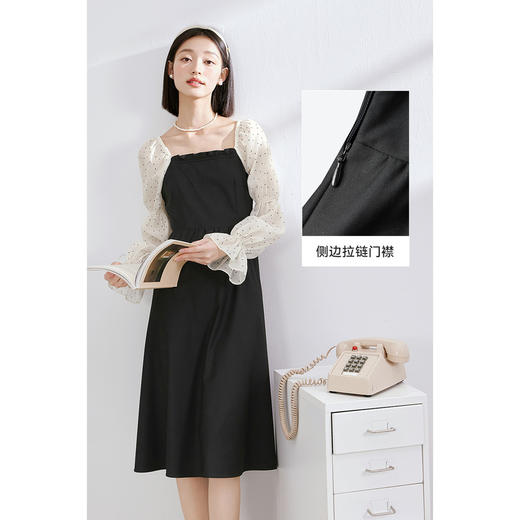 【严选】诗凡黎假两件拼接撞色连衣裙7E3190601 商品图3