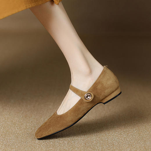 纯色优雅，低跟羊反皮猪皮里单鞋KMQ-1033-3 商品图8