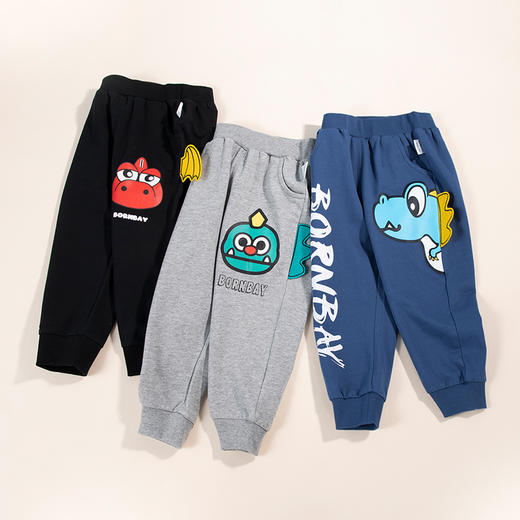 贝贝怡秋季新款儿童裤子男童休闲运动裤男孩卡通长裤外穿秋装 商品图4