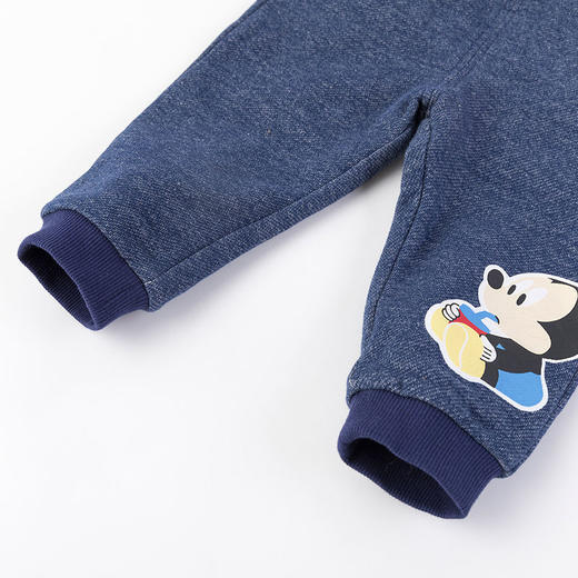 迪士尼童装  儿童裤子男童加绒裤子宝宝长裤秋冬新款仿牛仔休闲裤213K1178 商品图7