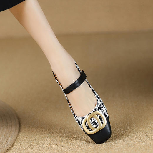 春季新款，百搭低跟花布单鞋KMQ-1050 商品图2