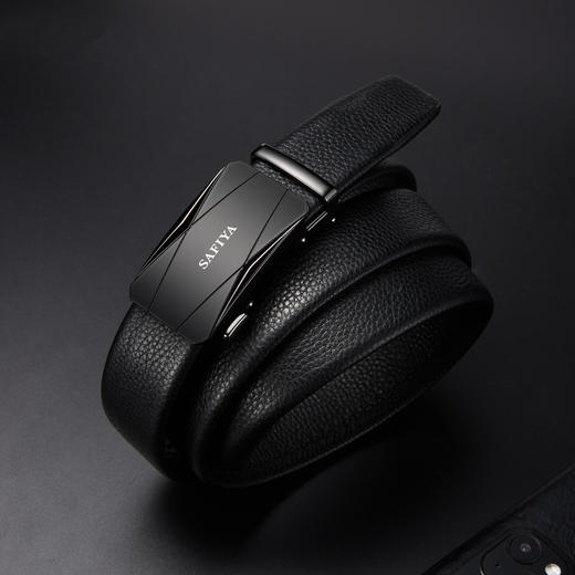Safiya/索菲娅 头层牛皮自动扣皮带商务百搭裤带时尚外穿腰带男SF506016Y 商品图5