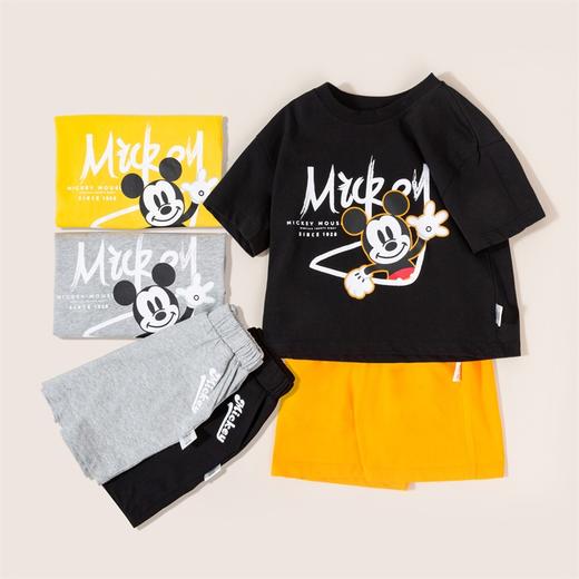 迪士尼童装 男童短袖套装夏季新款男孩运动帅气儿童两件套装222T1383 商品图2