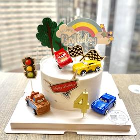 无蛋无奶汽车总动员赛车闪电麦昆儿童生日蛋糕