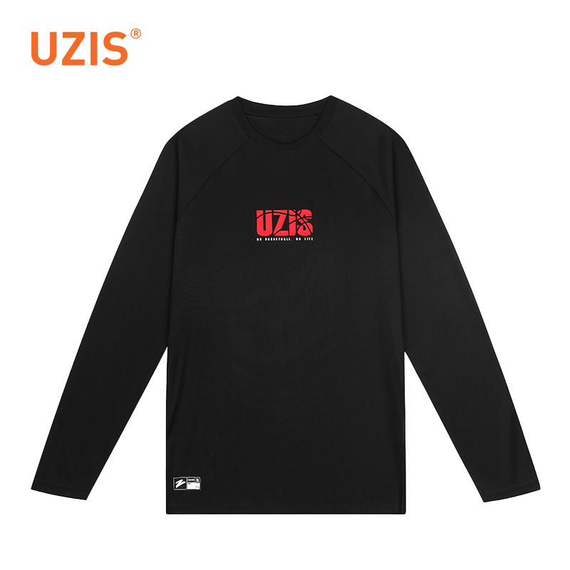 UZIS 运动长袖投篮服男士圆领T恤篮球训练服宽松速干健身服[勋章]