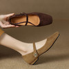 纯色优雅，低跟羊反皮猪皮里单鞋KMQ-1033-3 商品缩略图12