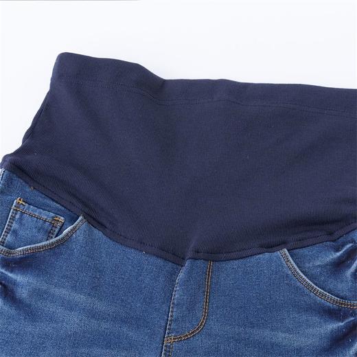 贝贝怡孕妇牛仔裤子直筒厚款外穿加绒加厚托腹孕妇装秋冬装牛仔裤 商品图6